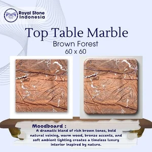 Top Table Marmer Brown Forest 60 x 60
