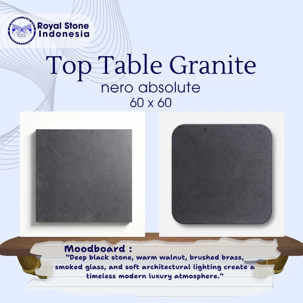 Top Table Granit Nero Absolute 60 x 60
