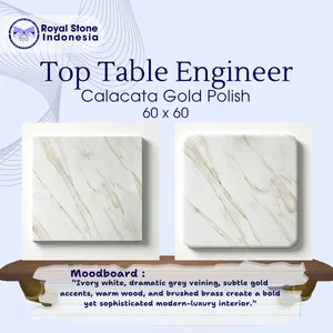 Top Table Engineered Stone Calacata Gold Polish 60x60