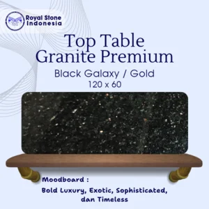 Top Table Marmer Black Gold 120 x 60 cm