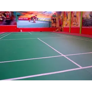 Biaya Pemasangan Vinyl Lapangan Badminton  Paket Tiang Net  & Bangku Wasit Portable