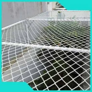 Jaring Safety Net Nilon 6mm mesh 10×10cm Untuk Proyek Kontruksi Gedung