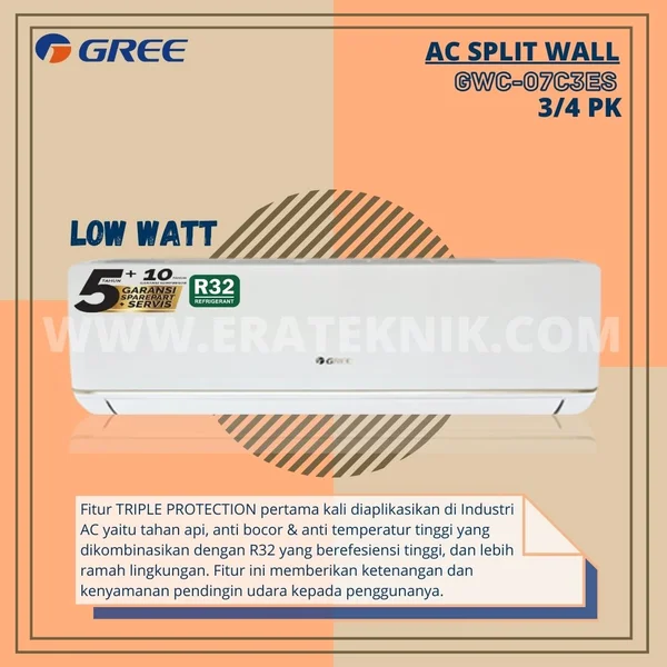 AC Split Wall Gree 1/2PK C3ES Low Watt GWC-07C3ES