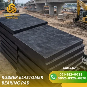 Elastomer jembatan / Rubber elastomer bearing pad / karet bantalan jembatan ukuran 2.5 x 17 x 17cm / Polos