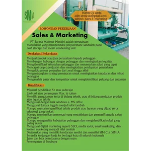 Dibutuhkan Sales & Marketing Cold Storage