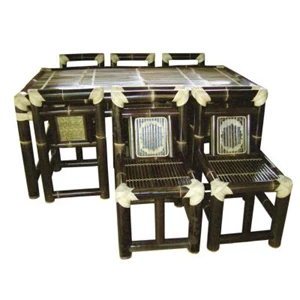Bamboo Tables-Chairs Dining - 6 Chairs