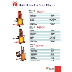 HAND STACKER SEMI ELECTRIC 1000 KG RHSSE-CB1
