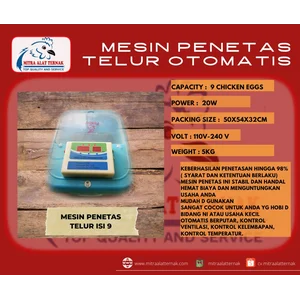 Mesin Penetas Telur Otomatis isi 9