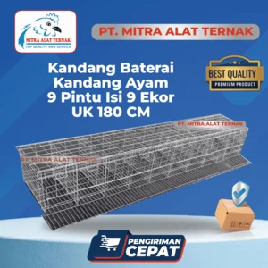 Kandang Kawat Baterai 9 Pintu isi 9 Ekor