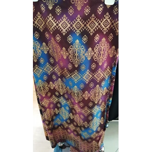 Wrapped Skirt Songket Patterned Purple and Blue Color Combination