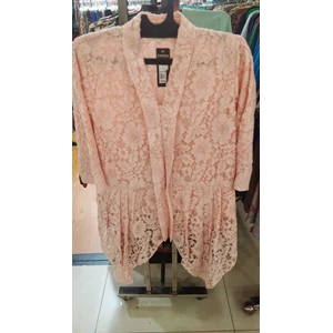 Baju Brokat Model Kutu Baru Warna Pink Muda