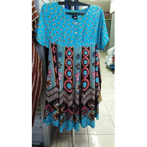 Blue patterned Klok Dress with Pink Combination