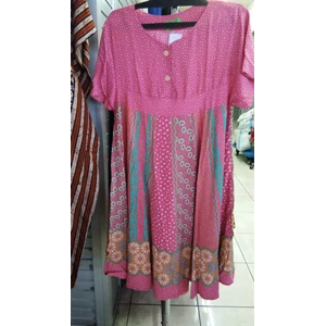 Pink Batik Pattern Klok Dress