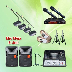 Mikrofon Meja Rapat Kabel Auderpro Paket M4 Pakai 8 Mikrofon + Sound System