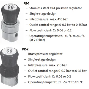GO Pressure Regulator Stainless Steel – Brass - Aluminium