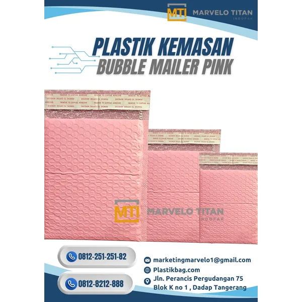 Plastik Kemasan Bubble Mailer Pink – Amplop Bubble Ekstra Protektif & Permanent Seal