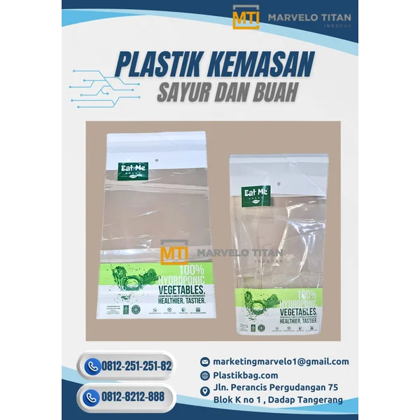 Plastik OPP Sayur & Buah – Anti Embun Pond Handle & Seal Lem 