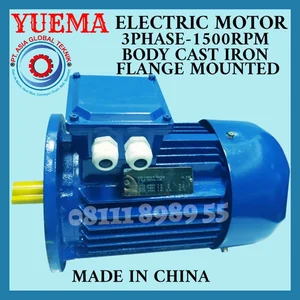 YU-1.1KW/1.5HP/4POLE/1500RPM/B5 ELECTRIC MOTOR YUEMA CAST IRON
