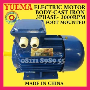 YUEMA ELECTRIK MOTOR YU-7.5KW-10HP-3PHASE-2POLE-B3 ORIGINAL 100%