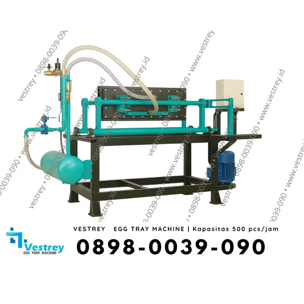 MESIN EGG TRAY VESTREY KAPASITAS 500 pph