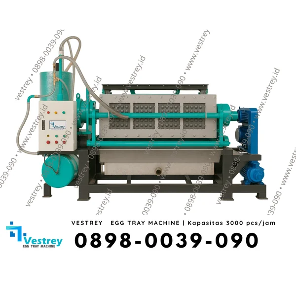 MESIN EGG TRAY VESTREY KAPASITAS 3000 pph + Pengering Matahari