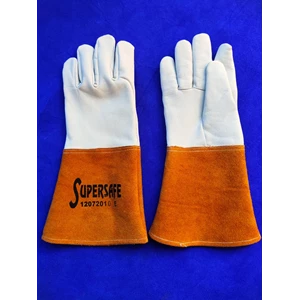 Sarung tangan safety argon panjang supersafe kulit asli