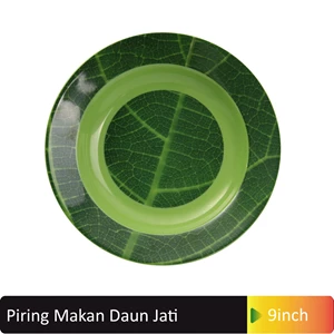 Concave Spot plate Leaf motif Jati 9 Inch
