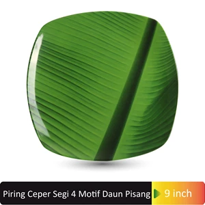Plate Ceper Teak Leaf Motif 9 inch