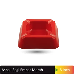 Asbak Segi Empat 5 inch Merah - Glori G3001 