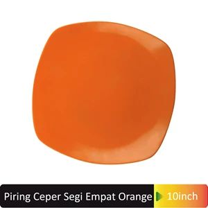 Piring Ceper Glori Segi 4, 10 inch Orange - G2410