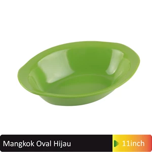 Mangkok - Mangkuk Oval 11 inch Hijau - Glori G4611