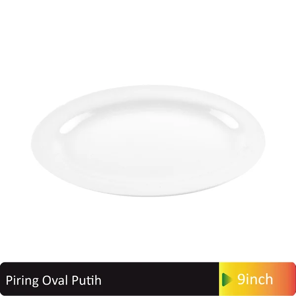 Piring Oval Glori 9 inch Putih - G6309