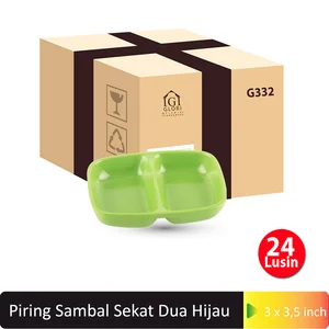 Piring Sambal Sekat 2 Glori Hijau- G332