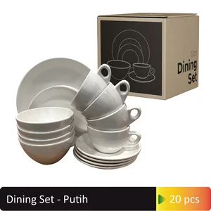 Peralatan Makan Dining Set Premium Glori Putih Gading 20 Pcs