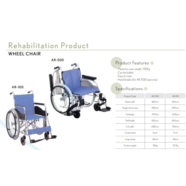 Kursi Roda Wheel Chair Paramount Type AR100