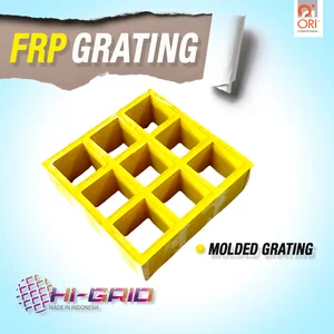 FRP Molded Grating - HI-Grid - Mesh Size: 38x38mm;  Panel Size Available: 1000x4000mm; 