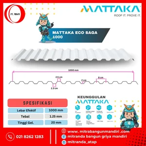Atap UPVC Mattaka Single Layer Eco Saga 1000 