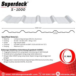 Superdeck Galvalume S1000 Tebal 0.30 mm
