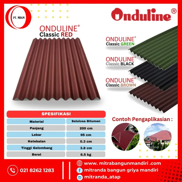 Genteng Bitumen Selulosa Onduline Classic