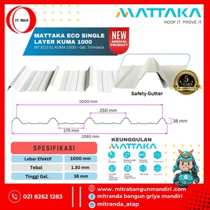 Atap UPVC Mattaka Single Layer Eco Kuma 1000