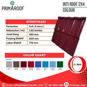 Genteng Metal Primaroof Colour 2X4 Topaz