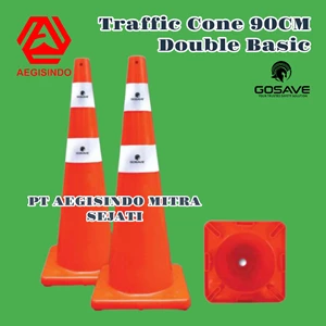 Traffic Cone Kerucut 90 cm Lentur PVC Safety Gosave