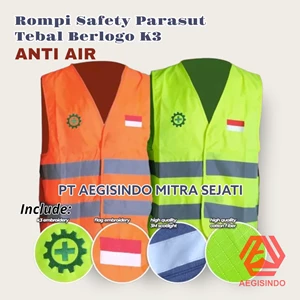 Rompi Safety Proyek PARASUT Tebal Logo K3 dan Bendera Indonesia