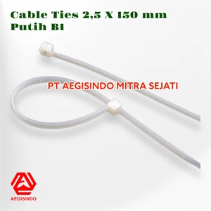 Kabel Ties Releasable Cable Tie Base 2.5 x 150 mm B1 Kabel Ties Buka Pasang - Putih