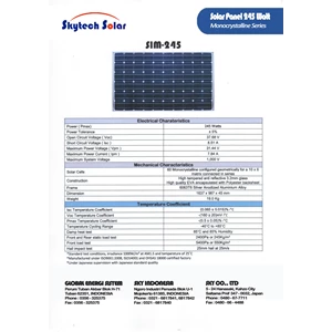 Panel Tenga Surya Skytech Monocrystalline 245 Wp - 24 Volt 