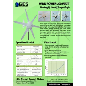 Wind Power 200Watt Horizontal