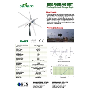 Wind Power 400Watt Horizontal - Pembangkit Listrik Tenaga Angin