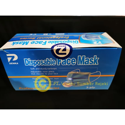 Dari Masker THT Facemask Medis 3 Ply merk Denka  Disposable 50 Pcs 2