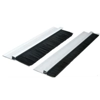 Aluminium or Plastic Door Brush Seal Lis Bulu Penutup Celah Pintu Dari Debu Bahan Silver Aluminium dan Plastik Coklat
