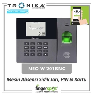 Mesin Absensi Fingerprint Pin Kartu Rfid Fingerspot Neo W201bnc (Wifi)